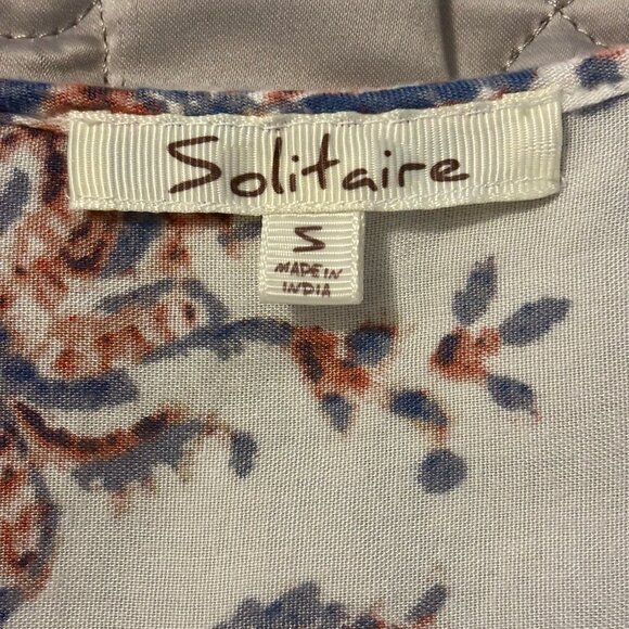 Solitaire Floral Boho Tie Front Multicolor Tank Top Women S - Picture 6 of 6